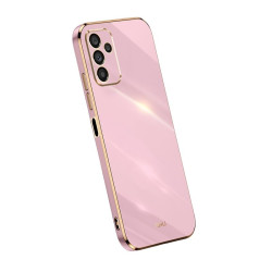 Θήκη Σιλικόνης XINLI Straight Edge για Samsung Galaxy A14 5G – Cherry Purple / Gold