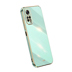 Θήκη Σιλικόνης XINLI Straight Edge για Xiaomi Redmi Note 11 4G - Mint Green / Gold