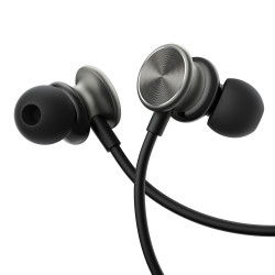 Ενσύρματα Ακουστικά JOYROOM JR-EW03 3.5mm In-Ear Metal με Αυξομείωση Έντασης 1.2m (6956116770129) – Black