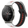 Λουράκι Σιλικόνης 22mm Triple-Color για Huawei GT / GT2 / GT2 Pro / Watch 3 / 3 Pro – White/Black/Red