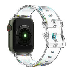 Λουράκι Σιλικόνης Aurora για Apple Watch 42mm / 44mm / 45mm / 49mm - Διάφανο