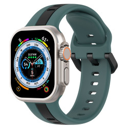 Λουράκι Σιλικόνης Dual Color Loop για Apple Watch Ultra 49mm - Olive Green / Black