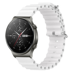 Λουράκι Σιλικόνης 22mm Ocean Style για Huawei GT2 Pro / GT2 / GT - White