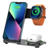 Stand Ασύρματης Φόρτισης WIWU Wi-W005 Armor 15W Wireless Charger 3 σε 1 – Μαύρο