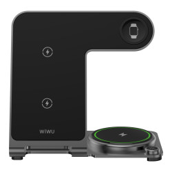 Stand Ασύρματης Φόρτισης WIWU Wi-W005 Armor 15W Wireless Charger 3 σε 1 – Μαύρο