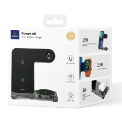Stand Ασύρματης Φόρτισης WIWU Wi-W005 Armor 15W Wireless Charger 3 σε 1 – Μαύρο