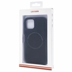 Θήκη Σιλικόνης Lavann με πλάτη δερματίνης & MagSafe για Apple iPhone 13 Pro Max - Black