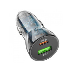 Hoco Z47A Φορτιστής Αυτοκινήτου Fast Charge 30W PD+QC 3.0 - Black