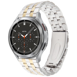 Stainless Steel Μεταλλικό Λουράκι 22mm 5-Beads για Huawei Watch GT / GT2 / GT3 / GT4 46mm  - Silver / Gold