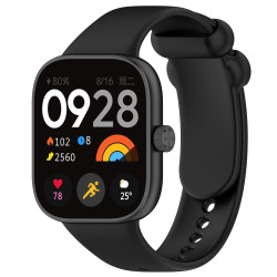 Λουράκι Σιλικόνης Solid Color Redmi Watch 4 / Watch 5 / Smart Band 9 Pro / 8 Pro – Black