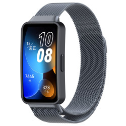 Milanese Stainless Steel Λουράκι για Huawei Band 8 / 9 / 10 – Space Grey