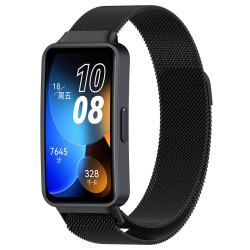 Milanese Stainless Steel Λουράκι για Huawei Band 8 / 9 / 10 – Black