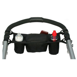 Universal Θήκη Βάση Κινητού & Ποτηροθήκη Baby Stroller Organizer για καρότσι – Brown
