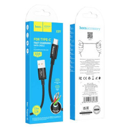 Hoco X89 Braided Καλώδιο Φόρτισης & Δεδομένων USB-A to Type-C 1m 3.0A - Μαύρο