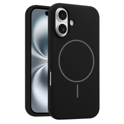 Θήκη Σιλικόνης με MagSafe Liquid Silicone για iPhone 16 – Black