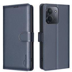 Θήκη Σιλικόνης Litchi Texture με RFID Block για Xiaomi Redmi 15C 4G/5G (173mm) / Poco C85 5G – Blue