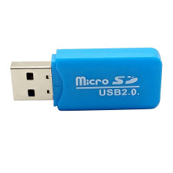 Portable Micro SD Card Reader Adapter σε USB 2.0 – Blue