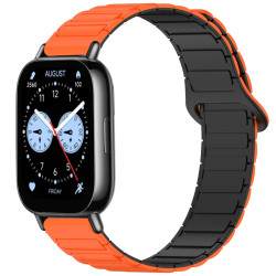 Μαγνητικό Λουράκι Σιλικόνης Dual Color για Redmi Watch 5 Lite / 5 Active – Orange Black