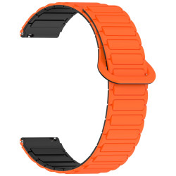 Μαγνητικό Λουράκι Σιλικόνης Dual Color για Redmi Watch 5 Lite / 5 Active – Orange Black