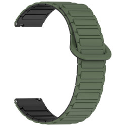 Μαγνητικό Λουράκι Σιλικόνης Dual Color για Redmi Watch 5 Lite / 5 Active - Dark Green / Black