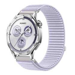 18mm Υφασμάτινο Λουράκι Hook&Loop για Huawei Watch GT5 / GT4 41mm – Purple