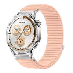 18mm Υφασμάτινο Λουράκι Hook&Loop για Huawei Watch GT5 / GT4 41mm – Milkshake Pink