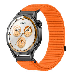 22mm Υφασμάτινο Λουράκι Hook&Loop για Huawei Watch GT5 Pro/GT5/GT4/GT3/GT2/GT2e/GT2 Pro/GT 46mm – Orange
