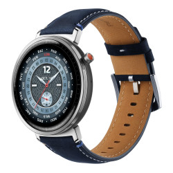 22mm Δερμάτινο Λουράκι Crazy Horse για Huawei Watch GT5 Pro/GT5/GT4/GT3/GT2/GT2e/GT2 Pro/GT 46mm – Midnight Blue