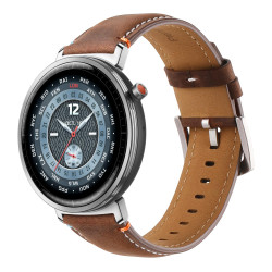 22mm Δερμάτινο Λουράκι Crazy Horse για Huawei Watch GT5 Pro/GT5/GT4/GT3/GT2/GT2e/GT2 Pro/GT 46mm – Dark Brown