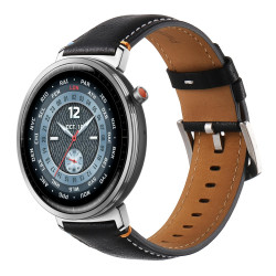 22mm Δερμάτινο Λουράκι Crazy Horse για Huawei Watch GT5 Pro/GT5/GT4/GT3/GT2/GT2e/GT2 Pro/GT 46mm – Black