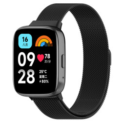Milanese Stainless Steel Λουράκι για Redmi Watch 3 Active / 3 Lite – Black