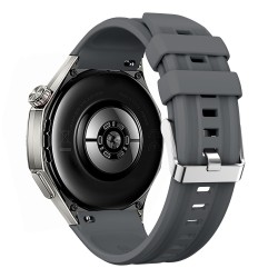 Λουράκι Σιλικόνης Solid Color για Huawei Watch GT6 Pro 46mm με μεταλλικό κούμπωμα – Dark Grey