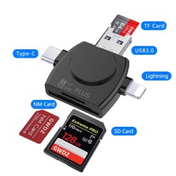 Multifunctional OTG NM Card Reader All-in-one USB 3.0 to USB-C / 8 Pin / TF / SD / NM / MicroSD