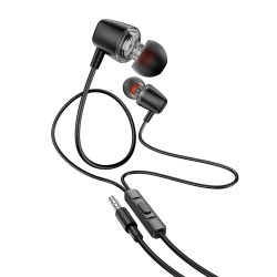 Ακουστικά Hoco M107 3.5mm Jack με Μικρόφωνο - Μαύρο