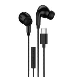 Hoco DM48 Rock In-ear Handsfree με Βύσμα USB-C 1.2m - Black