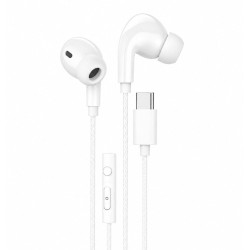Hoco DM48 Rock In-ear Handsfree με Βύσμα USB-C 1.2m - White
