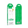 HOCO X115 100W 5A Καλώδιο Φόρτισης & Δεδομένων Usb-A σε Type-C 1m – White
