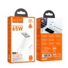 Φορτιστής HOCO N48 PD65W με Θύρα Type-C & Καλώδιο 1m Type-C σε Type-C - White