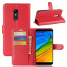 Litchi Skin Θήκη Book για Xiaomi Redmi 5 - Κόκκινο