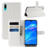 Litchi Texture Θήκη Πορτοφόλι για Huawei Y7 prime (2019) – Λευκό