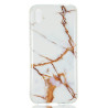Coloured Drawing Pattern Θήκη Σιλικόνης TPU για Huawei Y5 2019 - White Gold Marble