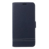 Θήκη Πορτοφόλι Litchi Texture με Βάση Στήριξης για Samsung Galaxy S9 SM-G960 - Σκούρο Μπλε