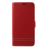 Θήκη Πορτοφόλι Litchi Texture με Βάση Στήριξης για Samsung Galaxy S9 SM-G960 - Κόκκινο