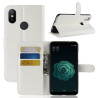 Litchi Skin Θήκη Book για Xiaomi Mi A2 / Mi 6X - Λευκό