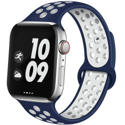 Λουράκι Σιλικόνης για Apple Watch 42 / 44 / 45mm - Μπλέ / Λευκό