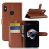 Litchi Skin Θήκη Book για Xiaomi Redmi Note 5 - Καφέ