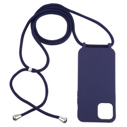 Θήκη Σιλικόνης Candy Color TPU με Κορδόνι για iPhone 12 Pro Max – Σκούρο Μπλε