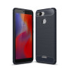 Carbon Fiber Θήκη Σιλικόνης TPU για Xiaomi Redmi 6 - Σκούρο Μπλε