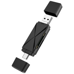 Αναγνώστης Κάρτας Μνήμης YH-109 TYPE C / USB A OTG – Μαύρο