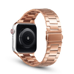 Λουράκι Μεταλλικό Stainless Steel για Apple Watch 41mm / 40mm / 38mm – Ροζ / Χρυσό